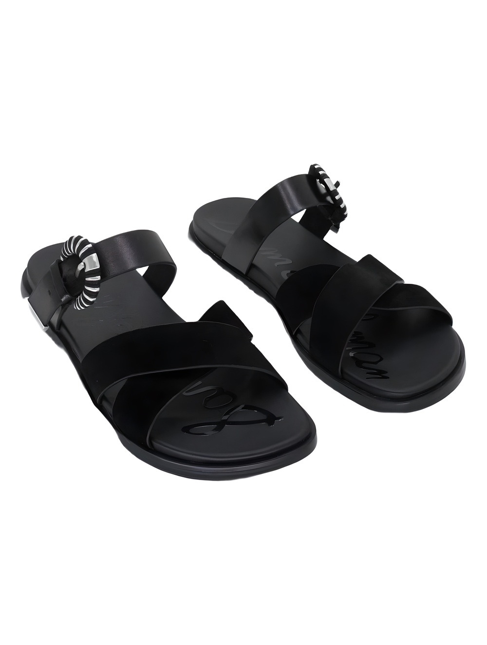 Sam Edelman Lucy Slide Sandals Black Suede Leather Size 10.5M